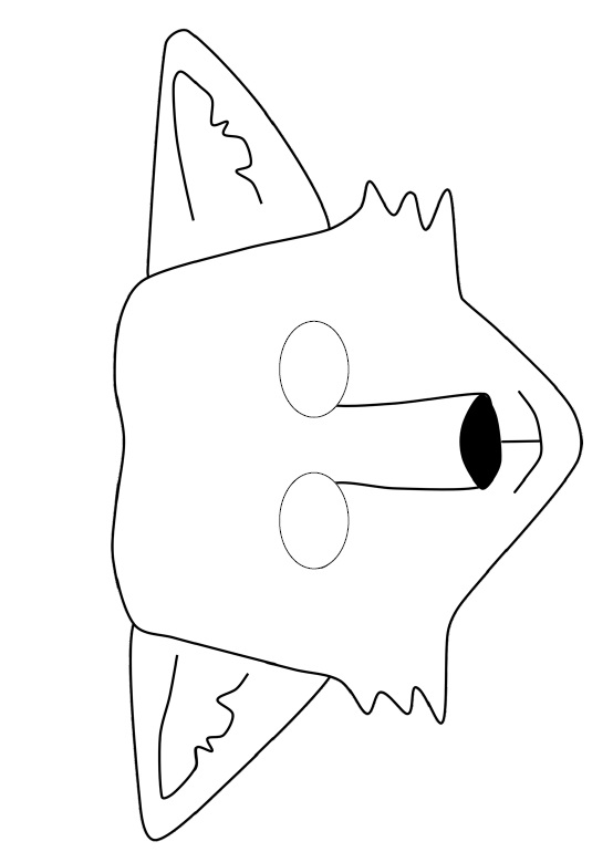 çocuklar için hazır kağıttan Tilki maskesi şablonu